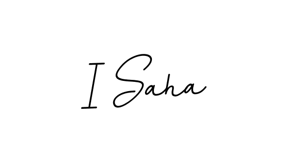The best way (BallpointsItalic-DORy9) to make a short signature is to pick only two or three words in your name. The name I Saha include a total of six letters. For converting this name. I Saha signature style 11 images and pictures png