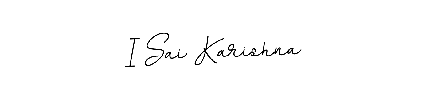 Make a beautiful signature design for name I Sai Karishna. With this signature (BallpointsItalic-DORy9) style, you can create a handwritten signature for free. I Sai Karishna signature style 11 images and pictures png