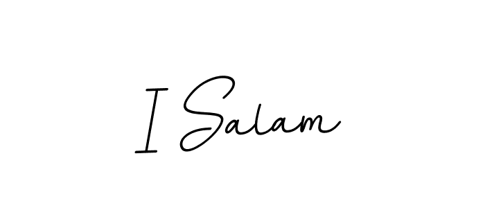 Create a beautiful signature design for name I Salam. With this signature (BallpointsItalic-DORy9) fonts, you can make a handwritten signature for free. I Salam signature style 11 images and pictures png