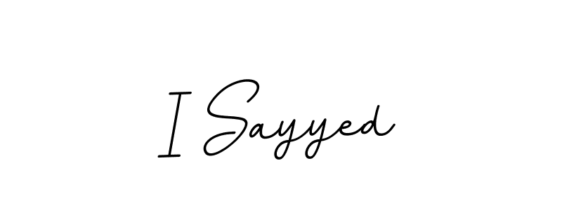 Design your own signature with our free online signature maker. With this signature software, you can create a handwritten (BallpointsItalic-DORy9) signature for name I Sayyed. I Sayyed signature style 11 images and pictures png