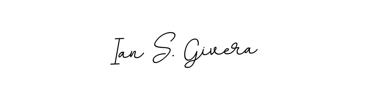 How to make Ian S. Givera name signature. Use BallpointsItalic-DORy9 style for creating short signs online. This is the latest handwritten sign. Ian S. Givera signature style 11 images and pictures png