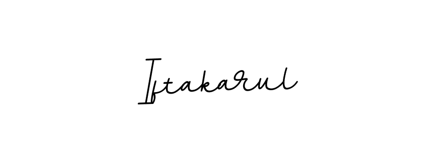 Use a signature maker to create a handwritten signature online. With this signature software, you can design (BallpointsItalic-DORy9) your own signature for name Iftakarul. Iftakarul signature style 11 images and pictures png