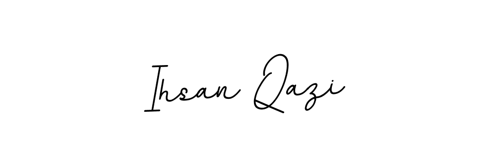 How to make Ihsan Qazi name signature. Use BallpointsItalic-DORy9 style for creating short signs online. This is the latest handwritten sign. Ihsan Qazi signature style 11 images and pictures png