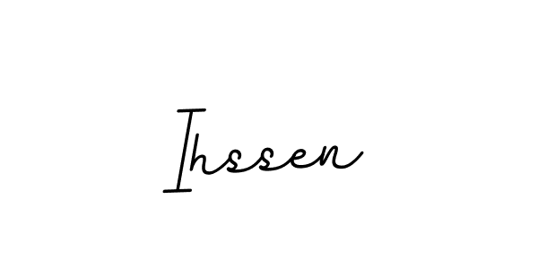 Design your own signature with our free online signature maker. With this signature software, you can create a handwritten (BallpointsItalic-DORy9) signature for name Ihssen. Ihssen signature style 11 images and pictures png