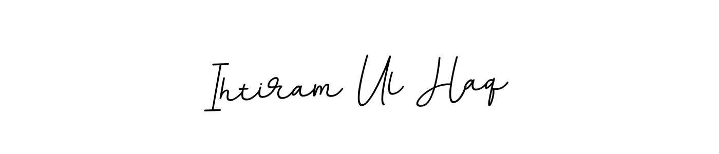 Create a beautiful signature design for name Ihtiram Ul Haq. With this signature (BallpointsItalic-DORy9) fonts, you can make a handwritten signature for free. Ihtiram Ul Haq signature style 11 images and pictures png
