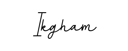 A stylish, flowing autograph style designed for name Ikgham using BallpointsItalic-DORy9 typography. Perfect for digital creative projects. Ikgham signature style 11 images and pictures png
