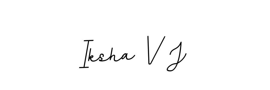 Create a beautiful signature design for name Iksha V J. With this signature (BallpointsItalic-DORy9) fonts, you can make a handwritten signature for free. Iksha V J signature style 11 images and pictures png