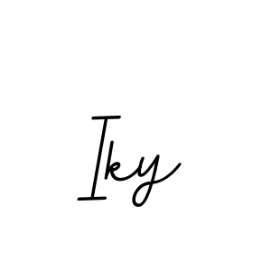 You should practise on your own different ways (BallpointsItalic-DORy9) to write your name (Iky) in signature. don't let someone else do it for you. Iky signature style 11 images and pictures png