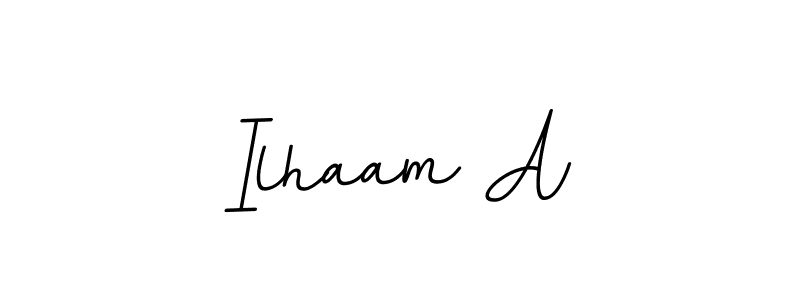 This is the best signature style for the Ilhaam A name. Also you like these signature font (BallpointsItalic-DORy9). Mix name signature. Ilhaam A signature style 11 images and pictures png