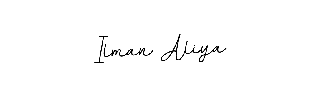 Use a signature maker to create a handwritten signature online. With this signature software, you can design (BallpointsItalic-DORy9) your own signature for name Ilman Aliya. Ilman Aliya signature style 11 images and pictures png