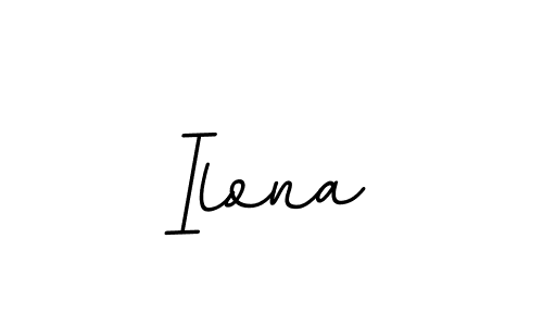 How to make Ilona name signature. Use BallpointsItalic-DORy9 style for creating short signs online. This is the latest handwritten sign. Ilona signature style 11 images and pictures png