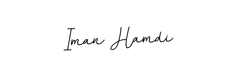 How to make Iman Hamdi name signature. Use BallpointsItalic-DORy9 style for creating short signs online. This is the latest handwritten sign. Iman Hamdi signature style 11 images and pictures png