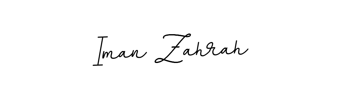 How to make Iman Zahrah name signature. Use BallpointsItalic-DORy9 style for creating short signs online. This is the latest handwritten sign. Iman Zahrah signature style 11 images and pictures png