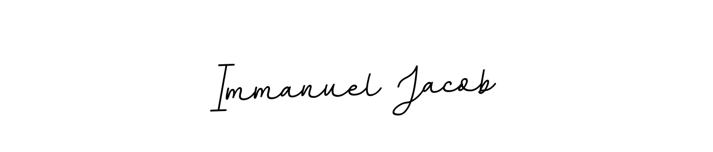 You should practise on your own different ways (BallpointsItalic-DORy9) to write your name (Immanuel Jacob) in signature. don't let someone else do it for you. Immanuel Jacob signature style 11 images and pictures png