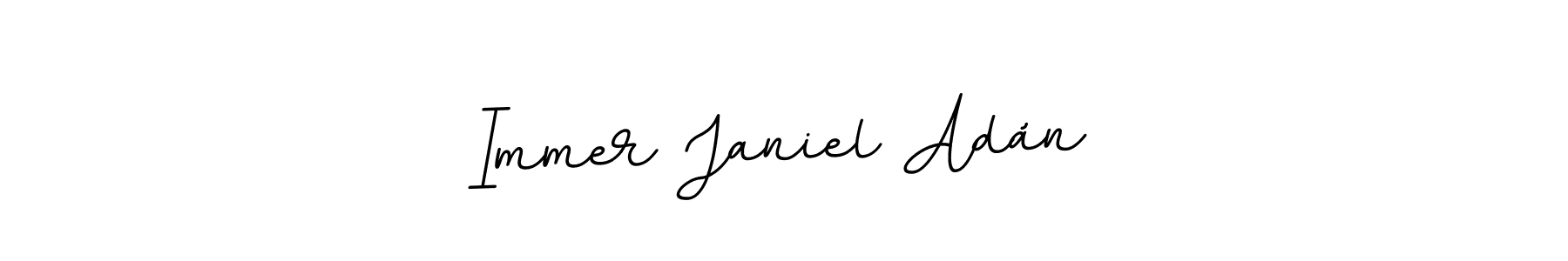 BallpointsItalic-DORy9 is a professional signature style that is perfect for those who want to add a touch of class to their signature. It is also a great choice for those who want to make their signature more unique. Get Immer Janiel Adán name to fancy signature for free. Immer Janiel Adán signature style 11 images and pictures png