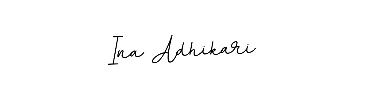 Create a beautiful signature design for name Ina Adhikari. With this signature (BallpointsItalic-DORy9) fonts, you can make a handwritten signature for free. Ina Adhikari signature style 11 images and pictures png