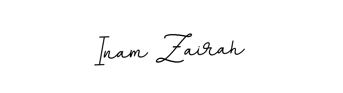 This is the best signature style for the Inam Zairah name. Also you like these signature font (BallpointsItalic-DORy9). Mix name signature. Inam Zairah signature style 11 images and pictures png