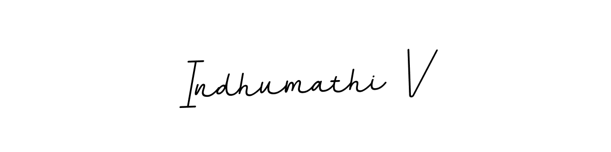 The best way (BallpointsItalic-DORy9) to make a short signature is to pick only two or three words in your name. The name Indhumathi V include a total of six letters. For converting this name. Indhumathi V signature style 11 images and pictures png
