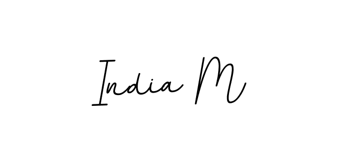 How to make India M name signature. Use BallpointsItalic-DORy9 style for creating short signs online. This is the latest handwritten sign. India M signature style 11 images and pictures png