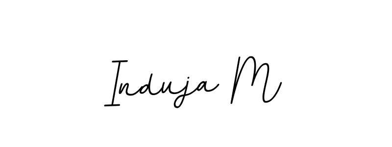 Design your own signature with our free online signature maker. With this signature software, you can create a handwritten (BallpointsItalic-DORy9) signature for name Induja M. Induja M signature style 11 images and pictures png