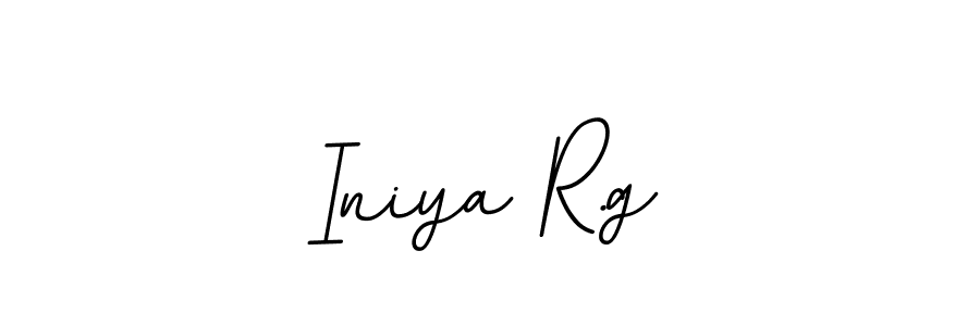 The best way (BallpointsItalic-DORy9) to make a short signature is to pick only two or three words in your name. The name Iniya R.g include a total of six letters. For converting this name. Iniya R.g signature style 11 images and pictures png