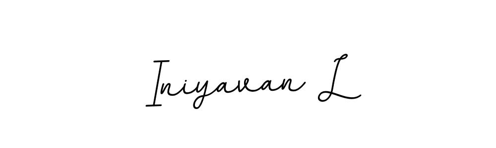 Make a beautiful signature design for name Iniyavan L. With this signature (BallpointsItalic-DORy9) style, you can create a handwritten signature for free. Iniyavan L signature style 11 images and pictures png
