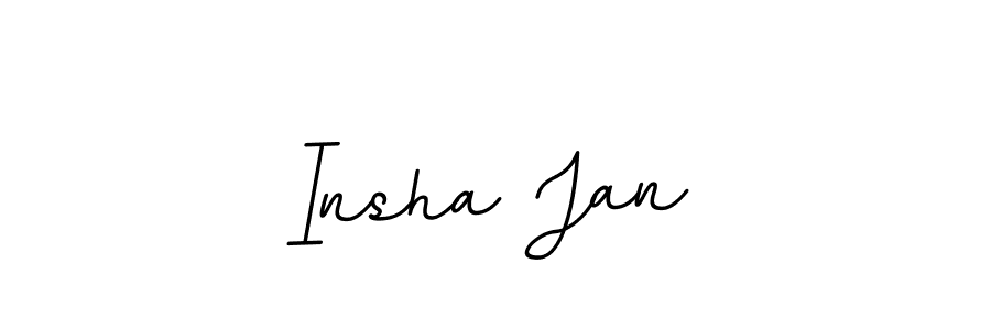 How to make Insha Jan name signature. Use BallpointsItalic-DORy9 style for creating short signs online. This is the latest handwritten sign. Insha Jan signature style 11 images and pictures png