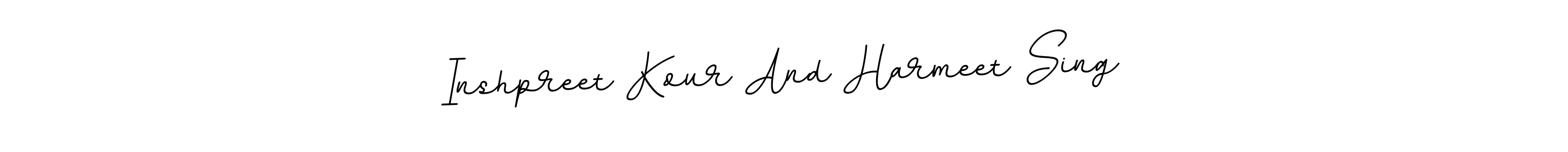 Make a beautiful signature design for name Inshpreet Kour And Harmeet Sing. With this signature (BallpointsItalic-DORy9) style, you can create a handwritten signature for free. Inshpreet Kour And Harmeet Sing signature style 11 images and pictures png