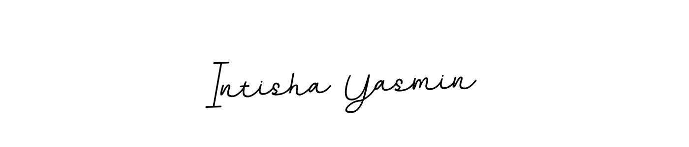 You should practise on your own different ways (BallpointsItalic-DORy9) to write your name (Intisha Yasmin) in signature. don't let someone else do it for you. Intisha Yasmin signature style 11 images and pictures png