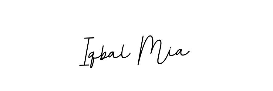 How to make Iqbal Mia name signature. Use BallpointsItalic-DORy9 style for creating short signs online. This is the latest handwritten sign. Iqbal Mia signature style 11 images and pictures png