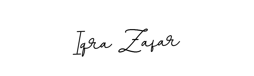 Make a beautiful signature design for name Iqra Zafar. With this signature (BallpointsItalic-DORy9) style, you can create a handwritten signature for free. Iqra Zafar signature style 11 images and pictures png