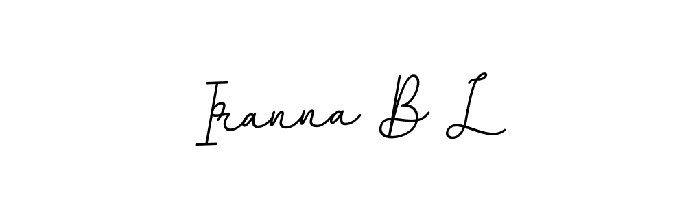 How to make Iranna B L name signature. Use BallpointsItalic-DORy9 style for creating short signs online. This is the latest handwritten sign. Iranna B L signature style 11 images and pictures png