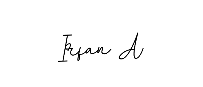 Make a beautiful signature design for name Irfan A. With this signature (BallpointsItalic-DORy9) style, you can create a handwritten signature for free. Irfan A signature style 11 images and pictures png