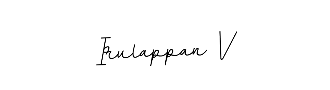 Use a signature maker to create a handwritten signature online. With this signature software, you can design (BallpointsItalic-DORy9) your own signature for name Irulappan V. Irulappan V signature style 11 images and pictures png