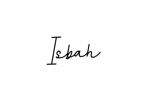 Use a signature maker to create a handwritten signature online. With this signature software, you can design (BallpointsItalic-DORy9) your own signature for name Isbah. Isbah signature style 11 images and pictures png