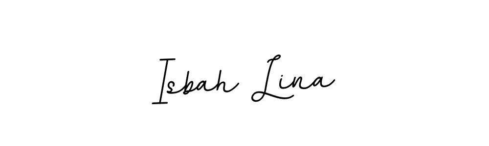 The best way (BallpointsItalic-DORy9) to make a short signature is to pick only two or three words in your name. The name Isbah Lina include a total of six letters. For converting this name. Isbah Lina signature style 11 images and pictures png