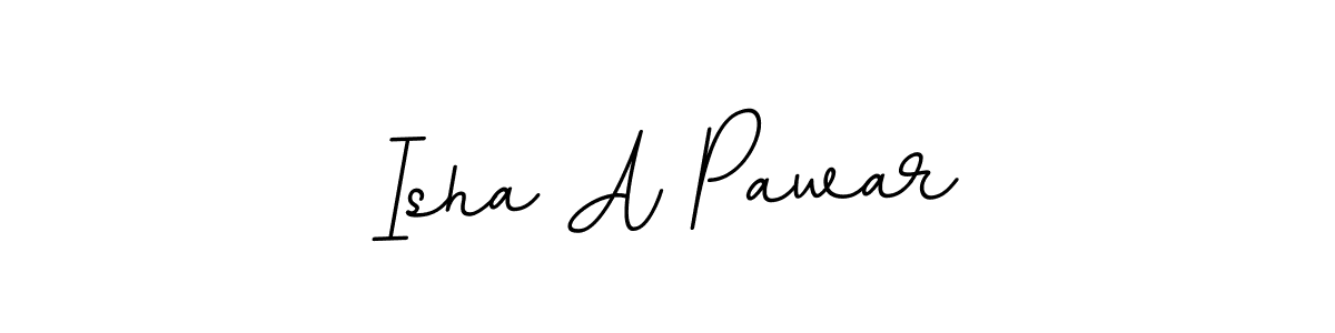 The best way (BallpointsItalic-DORy9) to make a short signature is to pick only two or three words in your name. The name Isha A Pawar include a total of six letters. For converting this name. Isha A Pawar signature style 11 images and pictures png