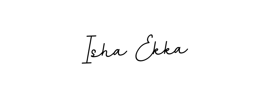 How to make Isha Ekka name signature. Use BallpointsItalic-DORy9 style for creating short signs online. This is the latest handwritten sign. Isha Ekka signature style 11 images and pictures png