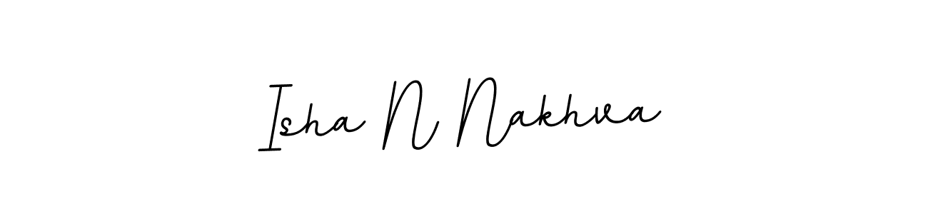 How to make Isha N Nakhva name signature. Use BallpointsItalic-DORy9 style for creating short signs online. This is the latest handwritten sign. Isha N Nakhva signature style 11 images and pictures png