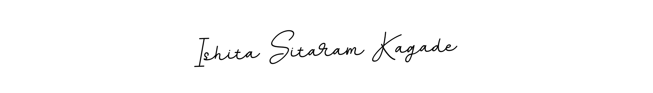 Create a beautiful signature design for name Ishita Sitaram Kagade. With this signature (BallpointsItalic-DORy9) fonts, you can make a handwritten signature for free. Ishita Sitaram Kagade signature style 11 images and pictures png