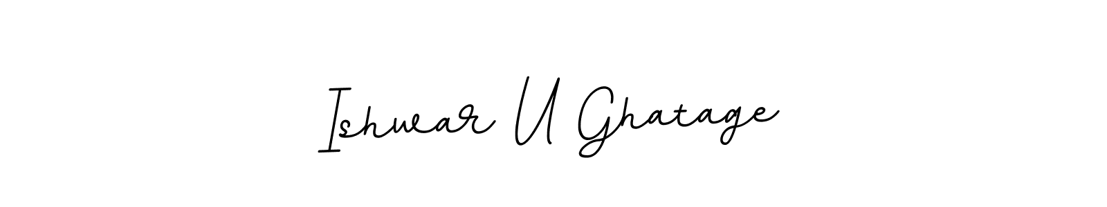 Use a signature maker to create a handwritten signature online. With this signature software, you can design (BallpointsItalic-DORy9) your own signature for name Ishwar U Ghatage. Ishwar U Ghatage signature style 11 images and pictures png
