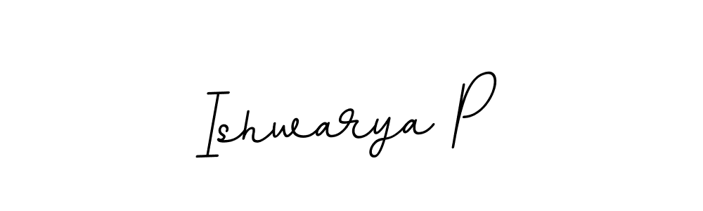 Make a beautiful signature design for name Ishwarya P. With this signature (BallpointsItalic-DORy9) style, you can create a handwritten signature for free. Ishwarya P signature style 11 images and pictures png
