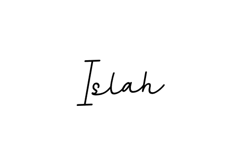 Design your own signature with our free online signature maker. With this signature software, you can create a handwritten (BallpointsItalic-DORy9) signature for name Islah. Islah signature style 11 images and pictures png