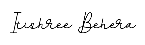 A stylish, flowing autograph style designed for name Itishree Behera using BallpointsItalic-DORy9 typography. Perfect for digital creative projects. Itishree Behera signature style 11 images and pictures png