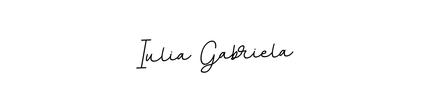 Make a beautiful signature design for name Iulia Gabriela. With this signature (BallpointsItalic-DORy9) style, you can create a handwritten signature for free. Iulia Gabriela signature style 11 images and pictures png