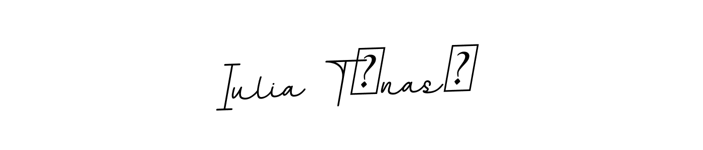 You should practise on your own different ways (BallpointsItalic-DORy9) to write your name (Iulia TĂnasĂ) in signature. don't let someone else do it for you. Iulia TĂnasĂ signature style 11 images and pictures png