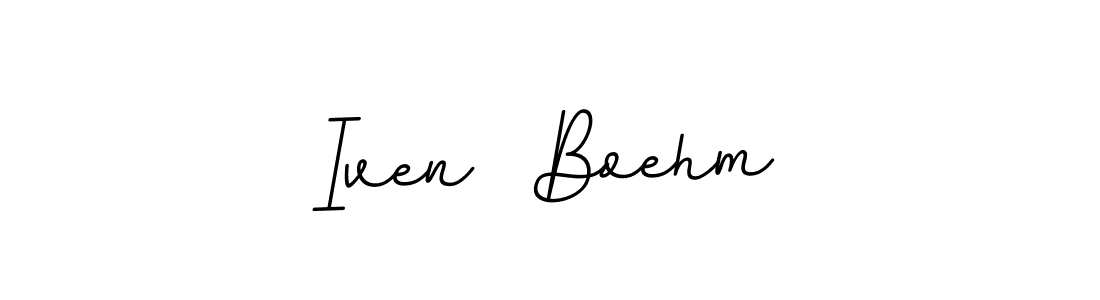 This is the best signature style for the Iven  Boehm name. Also you like these signature font (BallpointsItalic-DORy9). Mix name signature. Iven  Boehm signature style 11 images and pictures png