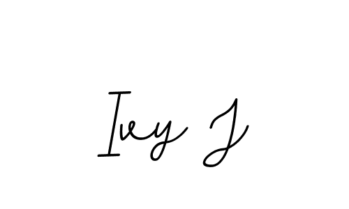 Ivy J stylish signature style. Best Handwritten Sign (BallpointsItalic-DORy9) for my name. Handwritten Signature Collection Ideas for my name Ivy J. Ivy J signature style 11 images and pictures png