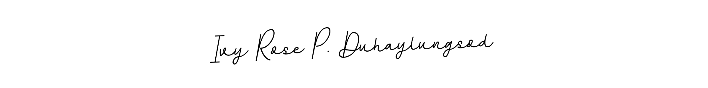 Make a beautiful signature design for name Ivy Rose P. Duhaylungsod. With this signature (BallpointsItalic-DORy9) style, you can create a handwritten signature for free. Ivy Rose P. Duhaylungsod signature style 11 images and pictures png