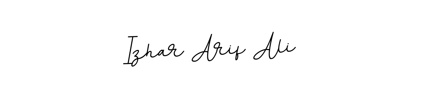 How to make Izhar Arif Ali name signature. Use BallpointsItalic-DORy9 style for creating short signs online. This is the latest handwritten sign. Izhar Arif Ali signature style 11 images and pictures png